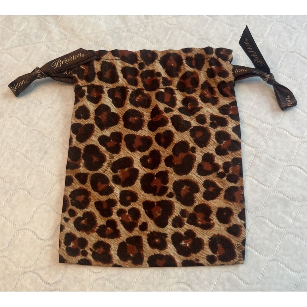 Brighton Drawstring Gift Bag Pouch Animal Print- 6" x 4.75"